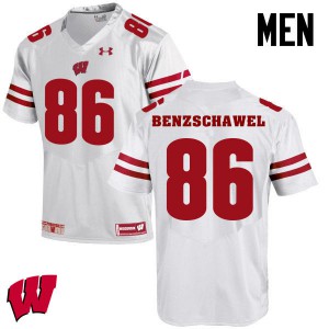 #86 Luke Benzschawel Wisconsin Badgers Men Player Jersey White
