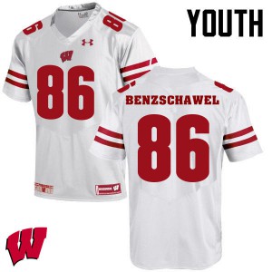 #90 Luke Benzschawel UW Youth Player Jerseys White