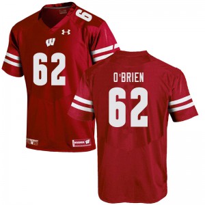 #62 Logan O'Brien Badgers Men College Jersey Red
