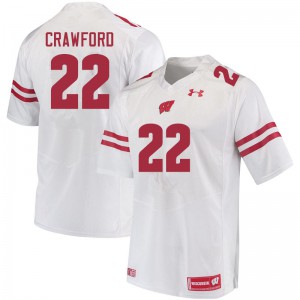 #22 Loyal Crawford University of Wisconsin Men College Jersey White