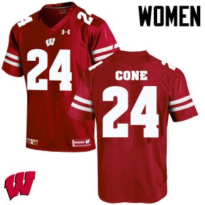 #24 Madison Cone University of Wisconsin Women College Jerseys Red