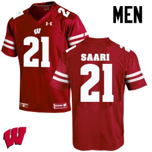 #21 Mark Saari University of Wisconsin Men College Jerseys Red