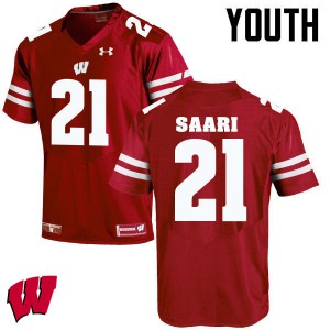 #21 Mark Saari University of Wisconsin Youth High School Jersey Red