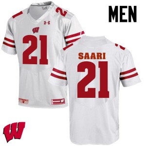 #21 Mark Saari Wisconsin Badgers Men Stitched Jersey White