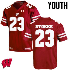 #23 Mason Stokke UW Youth Stitched Jersey Red