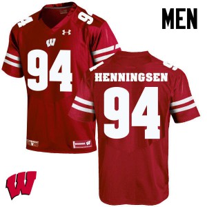 #94 Matt Henningsen UW Men Football Jersey Red