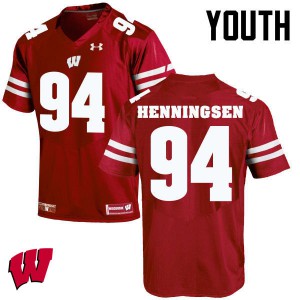 #94 Matt Henningsen Wisconsin Badgers Youth University Jerseys Red