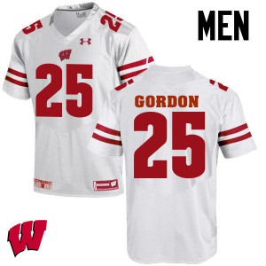 #25 Melvin Gordon University of Wisconsin Men College Jersey White