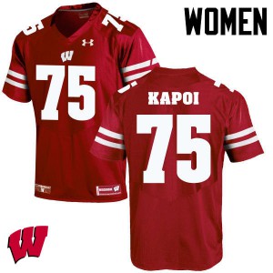 #75 Micah Kapoi UW Women Football Jersey Red