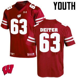 #63 Michael Deiter University of Wisconsin Youth Alumni Jerseys Red