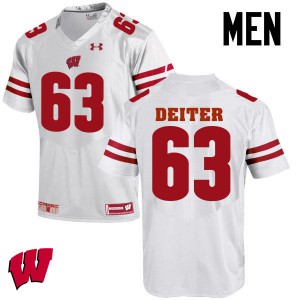 #63 Michael Deiter Wisconsin Badgers Men College Jersey White