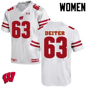 #63 Michael Deiter Wisconsin Badgers Women NCAA Jerseys White