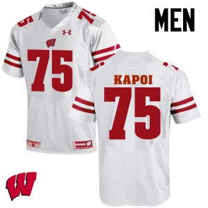 #75 Micha Kapoi Wisconsin Badgers Men Football Jersey White