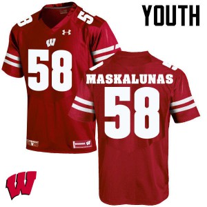 #58 Mike Maskalunas Wisconsin Youth Football Jersey Red