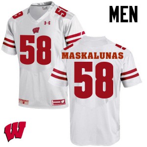 #58 Mike Maskalunas Wisconsin Men NCAA Jersey White