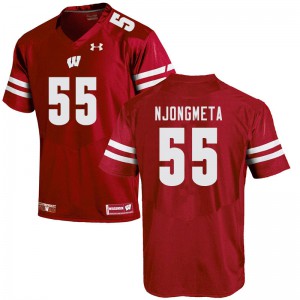 #55 Maema Njongmeta Wisconsin Badgers Men College Jerseys Red
