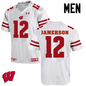 #12 Natrell Jamerson Badgers Men College Jerseys White