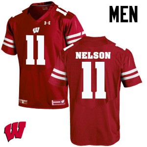 #11 Nick Nelson Wisconsin Men Football Jersey Red