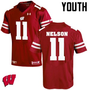 #11 Nick Nelson Badgers Youth College Jersey Red
