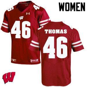 #45 Nick Thomas Wisconsin Women Embroidery Jerseys Red