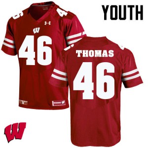 #46 Nick Thomas Badgers Youth NCAA Jerseys Red