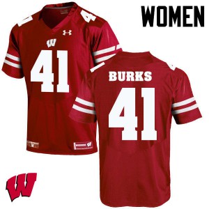 #51 Noah Burks University of Wisconsin Women Official Jersey Red
