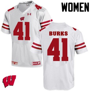 #41 Noah Burks University of Wisconsin Women Embroidery Jersey White