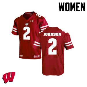 #2 Patrick Johnson Wisconsin Women Football Jerseys Red