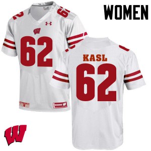 #62 Patrick Kasl University of Wisconsin Women NCAA Jersey White