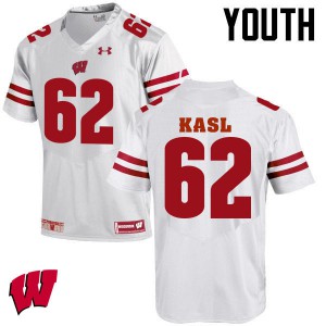 #62 Patrick Kasl Wisconsin Youth University Jersey White