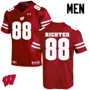 #88 Pat Richter Wisconsin Badgers Men Embroidery Jerseys Red
