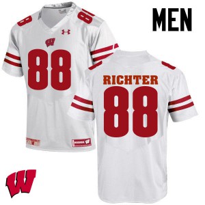 #88 Pat Richter Badgers Men High School Jersey White