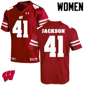 #41 Paul Jackson Wisconsin Badgers Women Alumni Jerseys Red