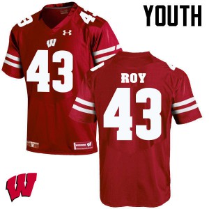 #43 Peter Roy Wisconsin Youth Football Jerseys Red
