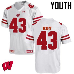 #43 Peter Roy Wisconsin Youth College Jersey White