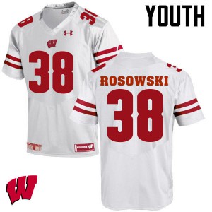 #38 P.J. Rosowski University of Wisconsin Youth College Jerseys White