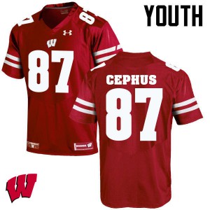 #87 Quintez Cephus UW Youth Official Jersey Red