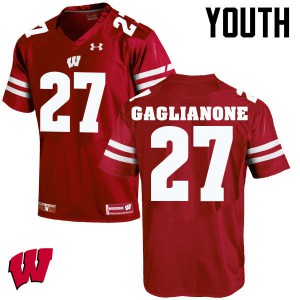#27 Rafael Gaglianone Badgers Youth College Jersey Red