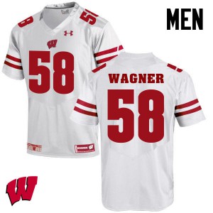 #58 Rick Wagner Badgers Men University Jersey White