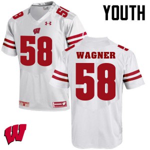 #58 Rick Wagner Wisconsin Youth Football Jersey White