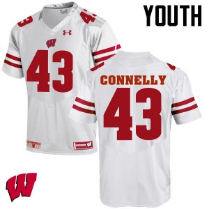 #43 Ryan Connelly Wisconsin Badgers Youth Official Jersey White