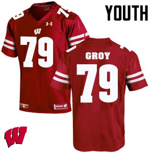 #79 Ryan Groy Wisconsin Youth NCAA Jersey Red