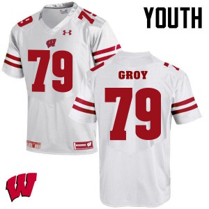 #79 Ryan Groy Wisconsin Youth Embroidery Jerseys White