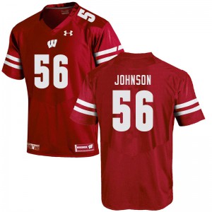 #56 Rodas Johnson Badgers Men College Jersey Red