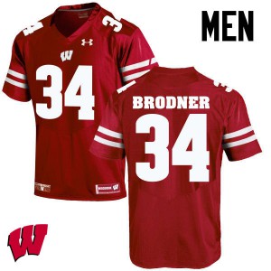 #34 Sam Brodner University of Wisconsin Men Football Jersey Red
