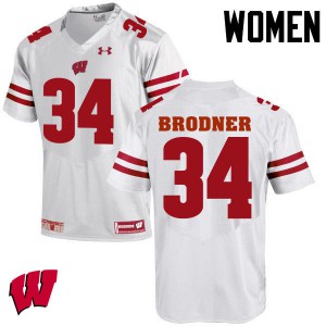 #34 Sam Brodner Wisconsin Women Official Jersey White