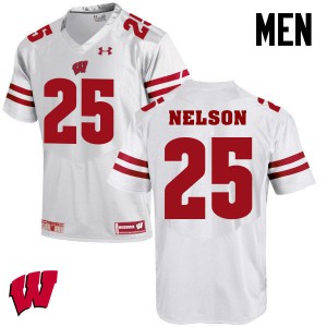 #25 Scott Nelson Wisconsin Men NCAA Jerseys White
