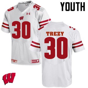 #30 Serge Trezy UW Youth Official Jersey White