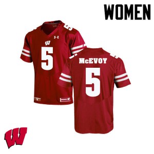 #5 Tanner McEvoy Wisconsin Women Football Jersey Red