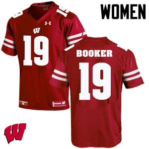 #19 Titus Booker Wisconsin Women Stitched Jersey Red